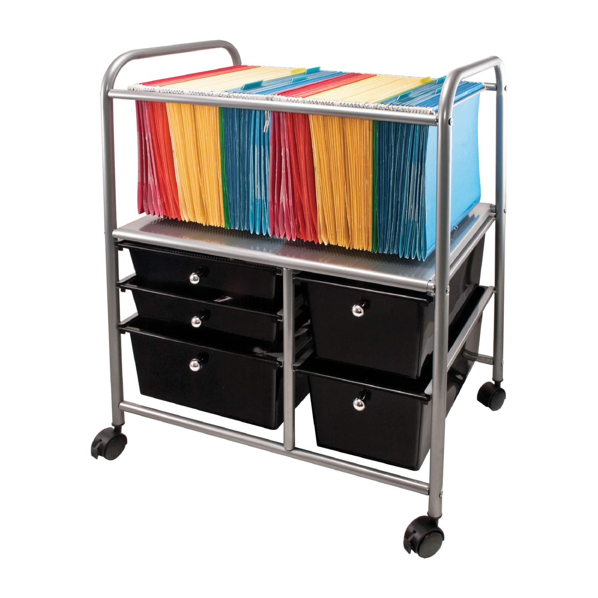 Advantus® 28.5" x 21.5" Black Mobile File Cart